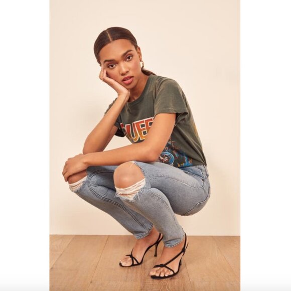 Reformation High & Skinny Miami Destroyed Jeans 30 - Picture 3 of 12